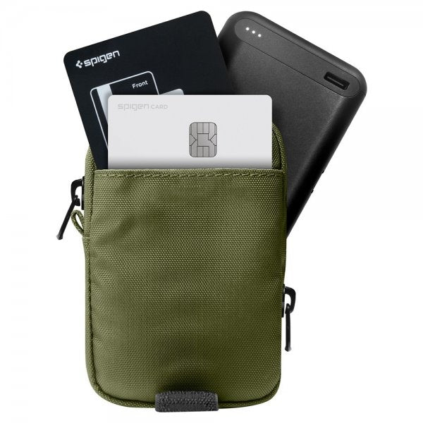 Spigen MagSafe Väska Portable Organizer Pouch Snap Zip MagFit Olive Green