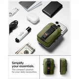 Spigen MagSafe Väska Portable Organizer Pouch Snap Zip MagFit Olive Green