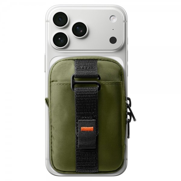 Spigen MagSafe Väska Portable Organizer Pouch Snap Zip MagFit Olive Green