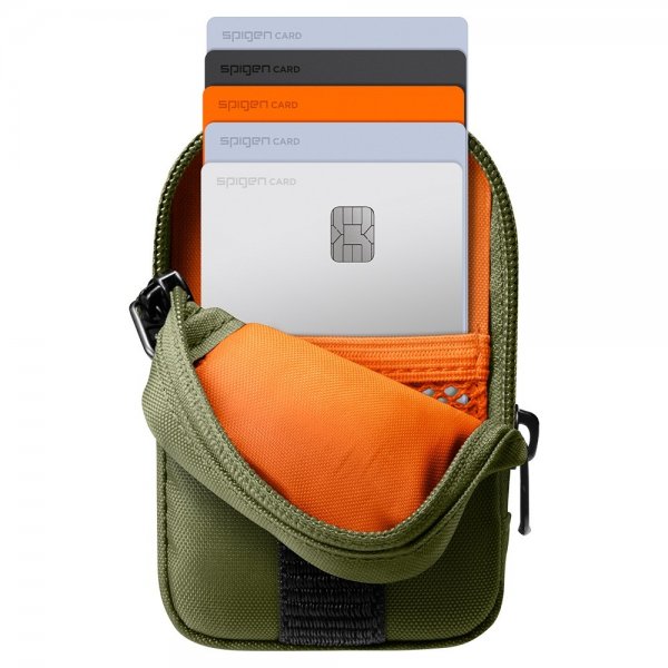 Spigen MagSafe Väska Portable Organizer Pouch Snap Zip MagFit Olive Green