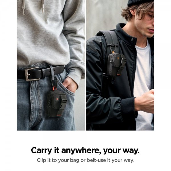 Spigen MagSafe Väska Portable Organizer Pouch Snap Zip MagFit Svart
