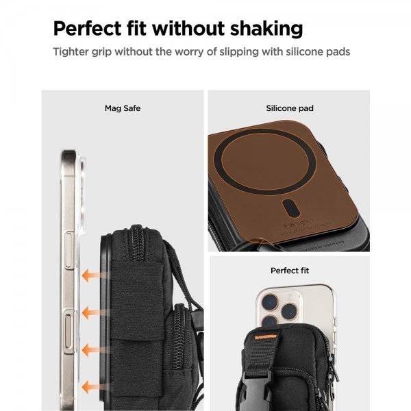 Spigen MagSafe Väska Portable Organizer Pouch Snap Zip MagFit Svart