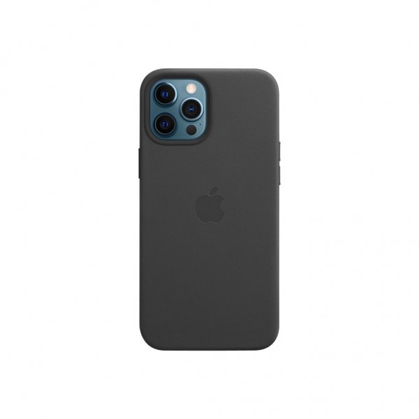 Apple Original iPhone 12 Pro Max Skal Leather Case MagSafe Svart