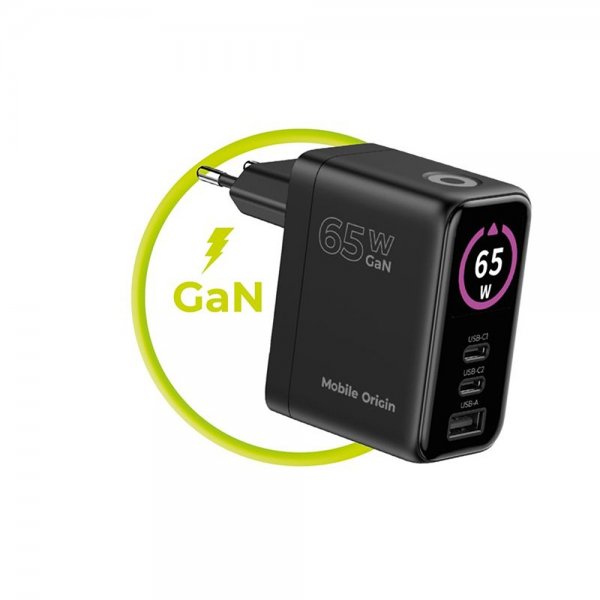 Mobile Origin Laddare med Display GaN 65W