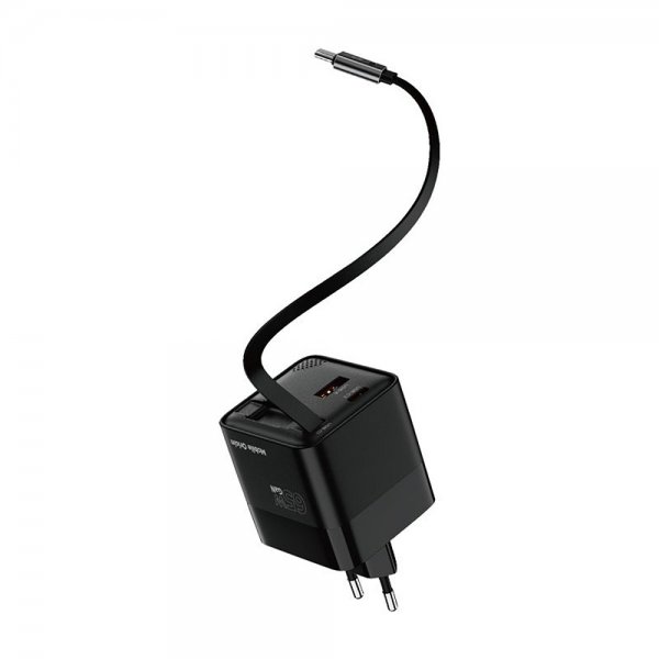 Mobile Origin Laddare med Display GaN 65W inbyggd USB-C Kabel