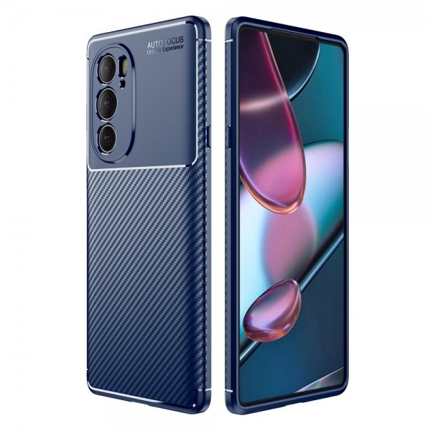 Motorola Edge 30 Pro Skal Kolfibertextur Blå