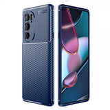 Motorola Edge 30 Pro Skal Kolfibertextur Blå
