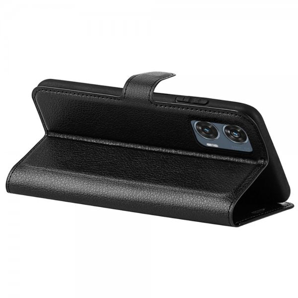 Motorola Edge 50 Fusion Fodral Litchi Svart