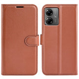 Motorola Moto G14 Fodral Litchi Brun