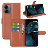 Motorola Moto G14 Fodral Litchi Brun