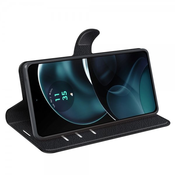 Motorola Moto G14 Fodral Litchi Svart