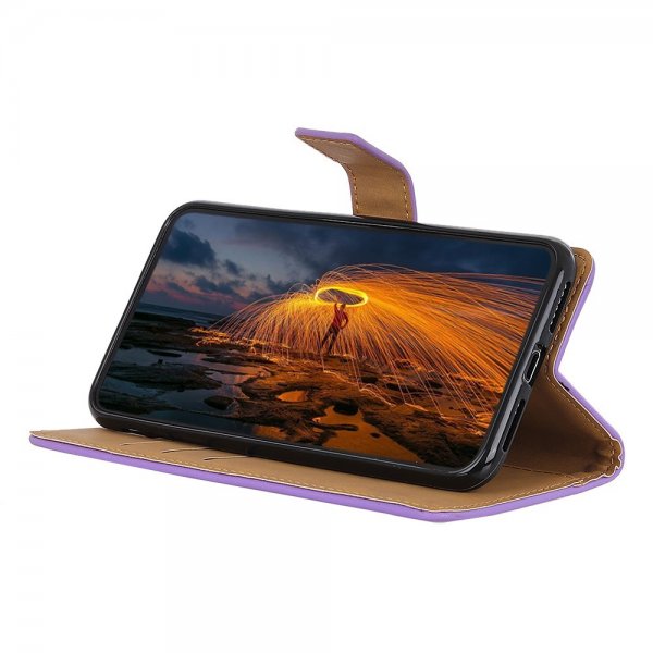 Motorola Moto G200 Fodral Lädertextur Lila