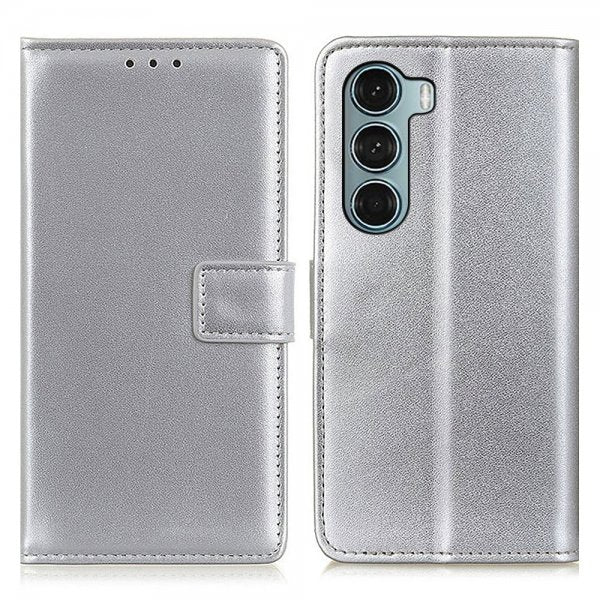 Motorola Moto G200 Fodral Lädertextur Silver