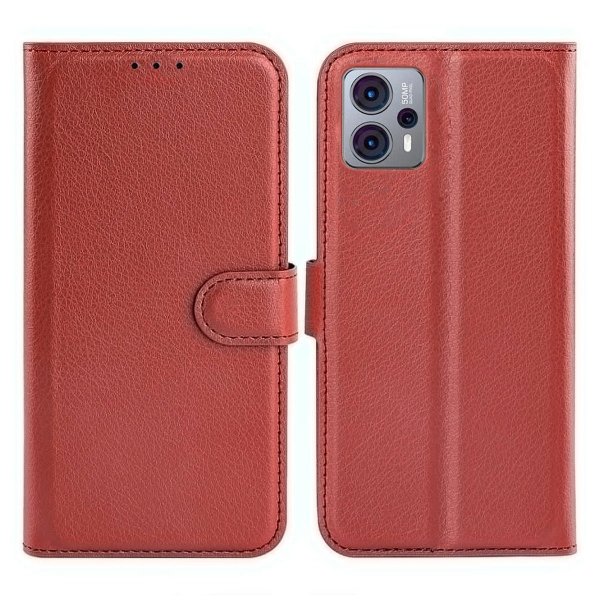 Motorola Moto G23 Fodral med Stativ Brun
