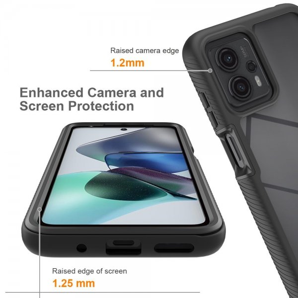 Motorola Moto G23 Skal med Inbyggt skärmskydd Röd