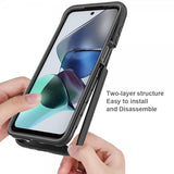 Motorola Moto G23 Skal med Inbyggt skärmskydd Rosa