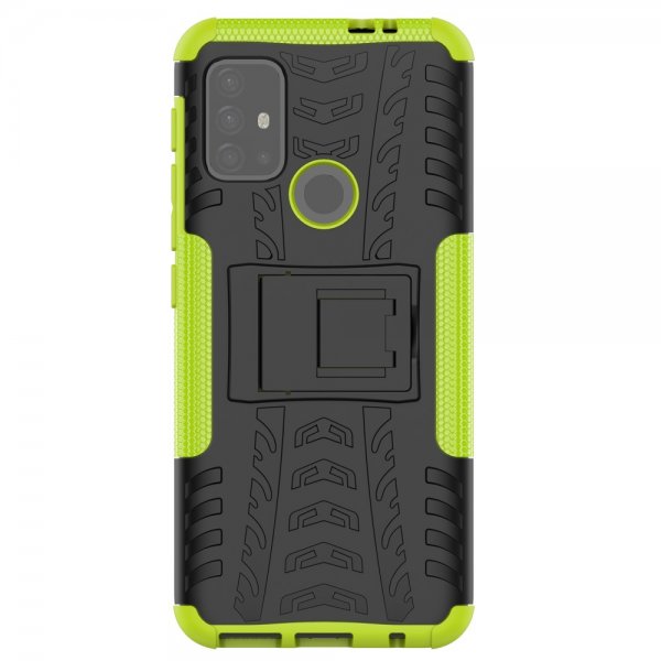 Motorola Moto G30 Skal Däckmönster Stativfunktion Grön