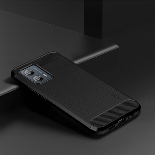 Mofi Motorola Moto G53 5G Skal Borstad Kolfibertextur Svart