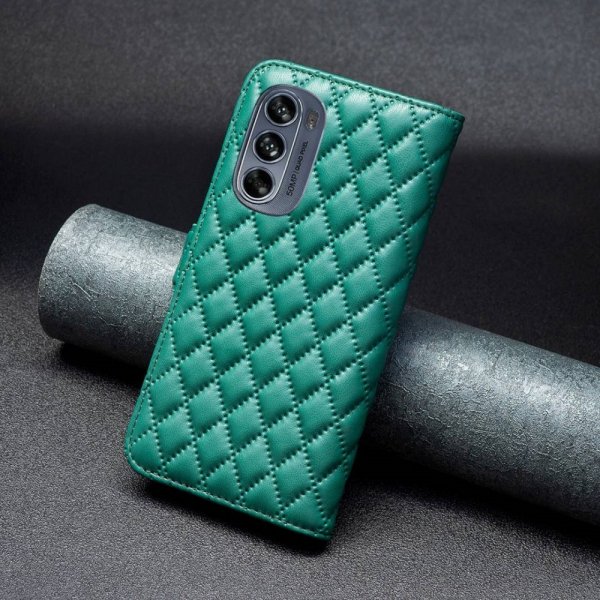 Motorola Moto G62 5G Fodral Rombmönster Grön