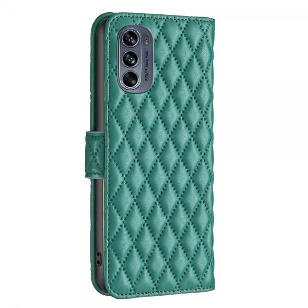 Motorola Moto G62 5G Fodral Rombmönster Grön