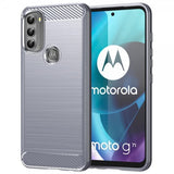 Motorola Moto G71 5G Skal Borstad Kolfibertextur Grå