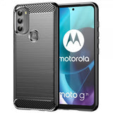 Motorola Moto G71 5G Skal Borstad Kolfibertextur Svart