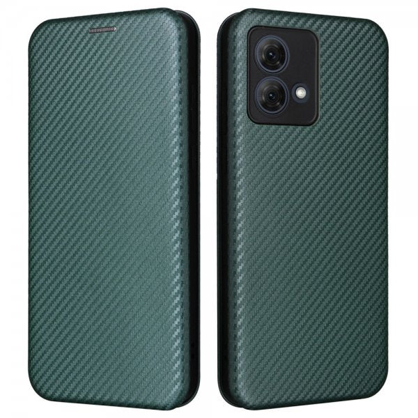 Motorola Moto G84 Fodral Kolfibertextur Grön