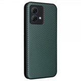 Motorola Moto G84 Fodral Kolfibertextur Grön