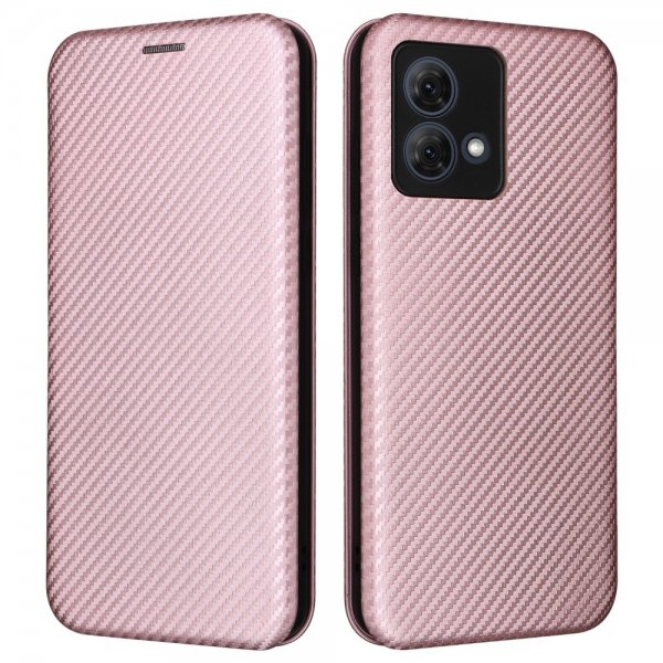 Motorola Moto G84 Fodral Kolfibertextur Roseguld