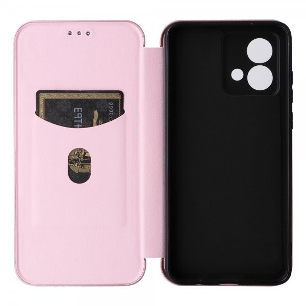 Motorola Moto G84 Fodral Kolfibertextur Roseguld