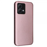 Motorola Moto G84 Fodral Kolfibertextur Roseguld