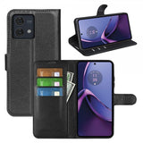 Motorola Moto G84 Fodral Litchi Svart