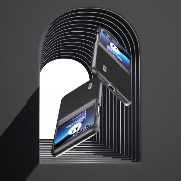 ABEEL Motorola Razr 40 Ultra Skal Äkta Läder Svart