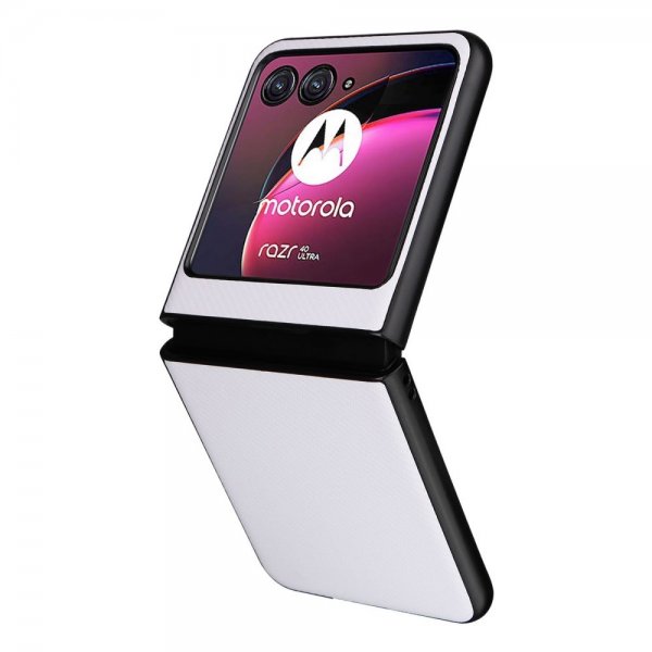Motorola Razr 40 Ultra Skal Kolfibermönster Vit