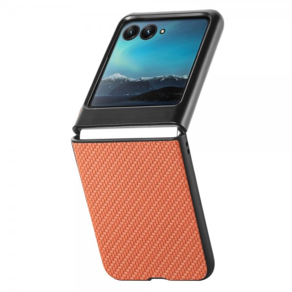 Motorola Razr 40 Ultra Skal Kolfibertextur Brun