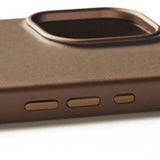 Mujjo iPhone 16 Skal Full Leather Case Dark Tan