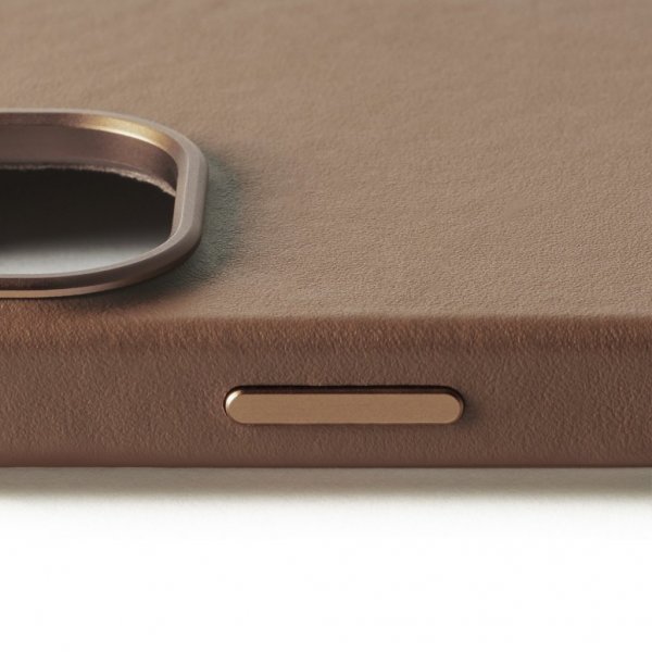 Mujjo iPhone 16 Skal Full Leather Case Dark Tan