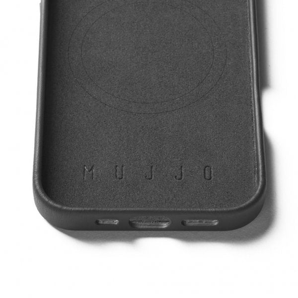 Mujjo iPhone 16 Pro Skal Full Leather Case Svart