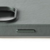 Mujjo iPhone 16 Pro Skal Full Leather Case Green Smoke