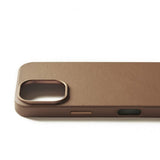 Mujjo iPhone 16 Pro Skal Full Leather Case Dark Tan