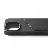 Mujjo iPhone 16 Pro Skal Full Leather Wallet Case Svart