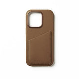 Mujjo iPhone 16 Pro Skal Full Leather Wallet Case Dark Tan