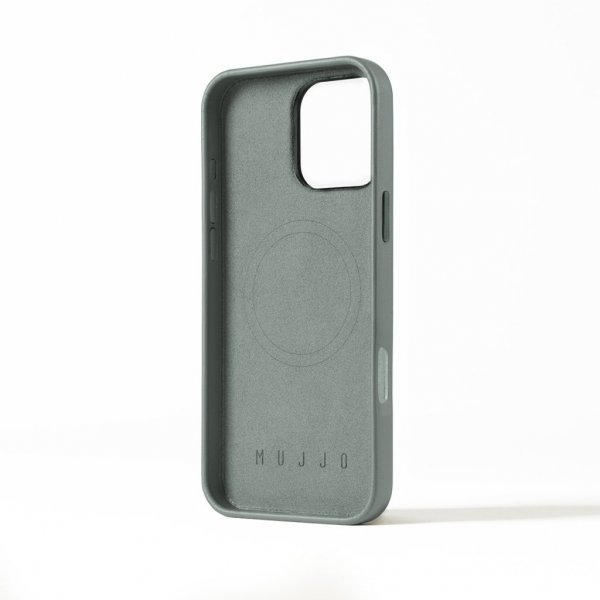 Mujjo iPhone 16 Pro Max Skal Full Leather Case Green Smoke