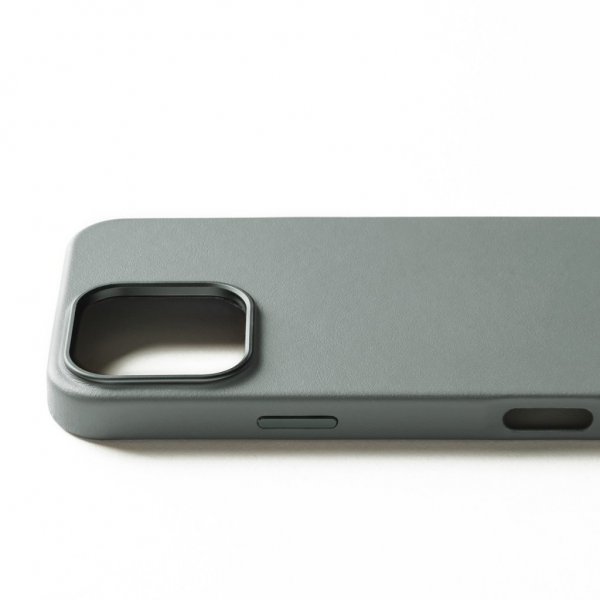 Mujjo iPhone 16 Pro Max Skal Full Leather Case Green Smoke