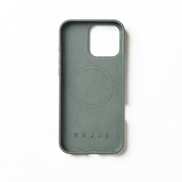 Mujjo iPhone 16 Pro Max Skal Full Leather Case Green Smoke