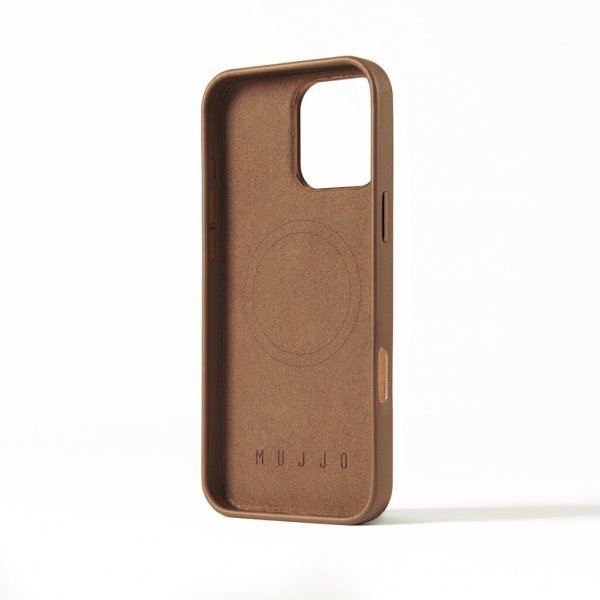 Mujjo iPhone 16 Pro Max Skal Full Leather Case Dark Tan