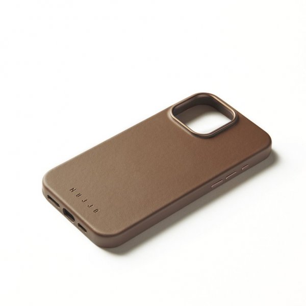 Mujjo iPhone 16 Pro Max Skal Full Leather Case Dark Tan