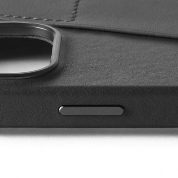 Mujjo iPhone 16 Pro Max Skal Full Leather Wallet Case Svart