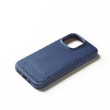 Mujjo iPhone 16 Pro Max Skal Full Leather Wallet Case Monaco Blue