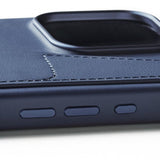 Mujjo iPhone 16 Pro Max Skal Full Leather Wallet Case Monaco Blue